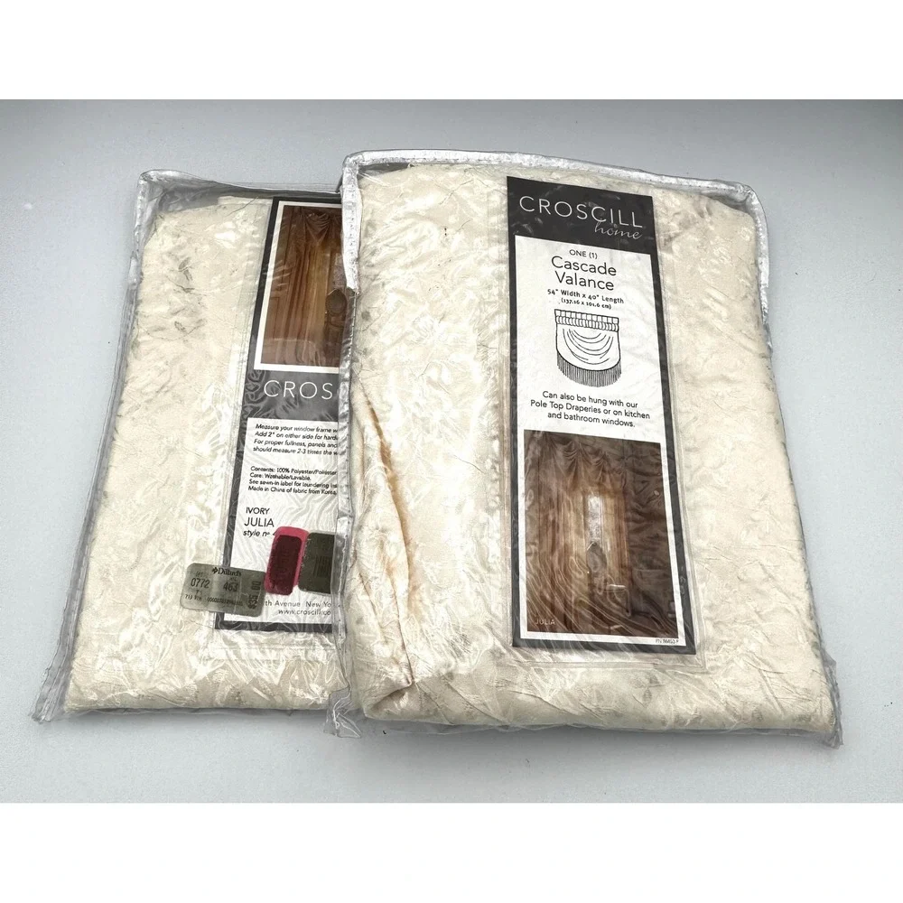 Rare Vtg Croscill Julia Ivory Cascade Valance Lot 2